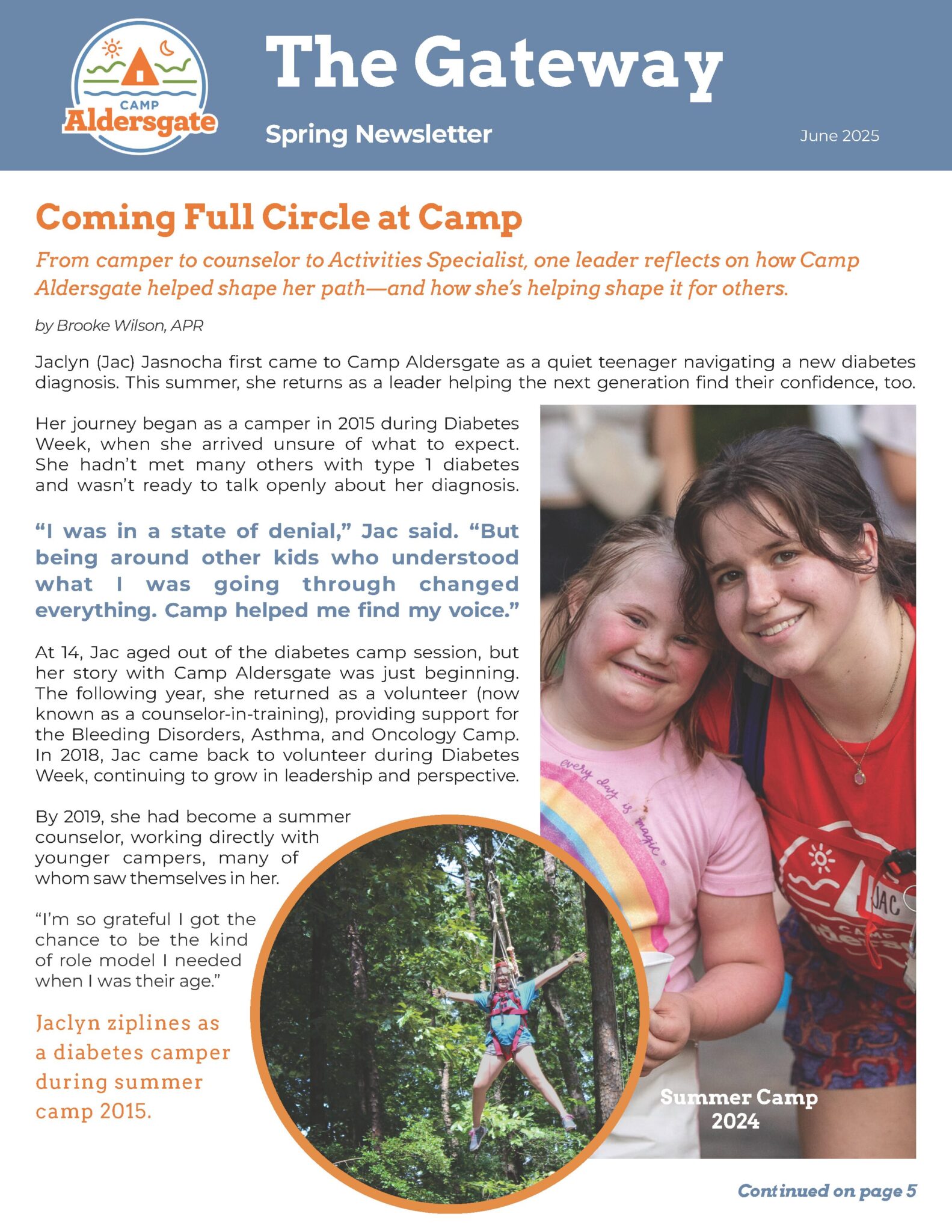 2025 camp aldersgate spring newsletter